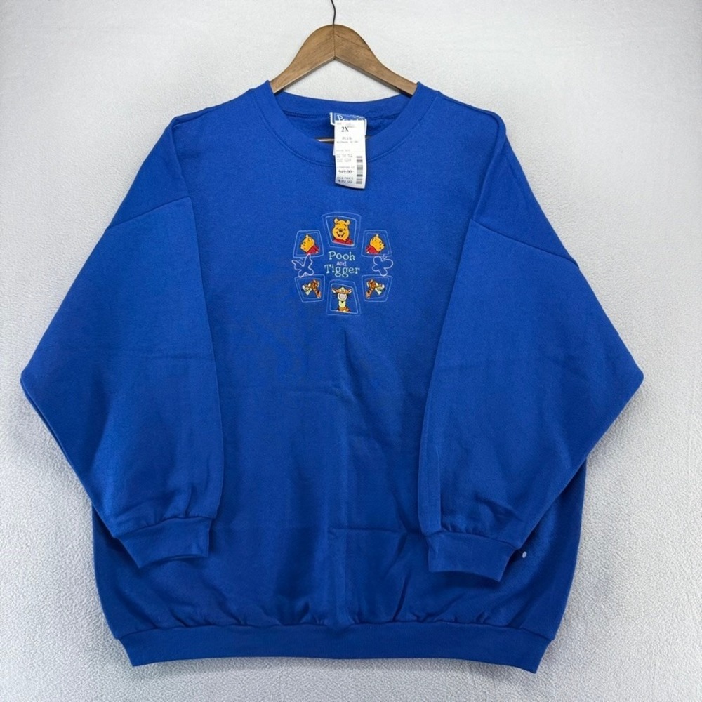 Vintage Winnie The Pooh Sweatshirt Womens 2XL Plus Tigger Disney Embroidered USA